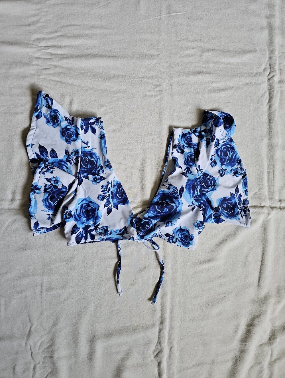 Blue Floral Ruffle Bikini Set - Picture 5 of 7